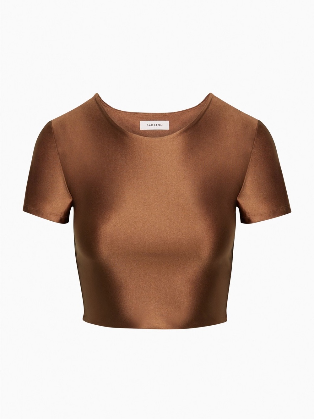 Aritzia Babaton Bronze Satin Crop Top